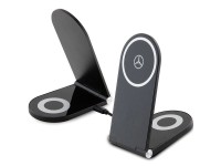 Carregador indutivo dobr�vel 2 em 1 Mercedes Silver Stars MagSafe de 15 W - preto