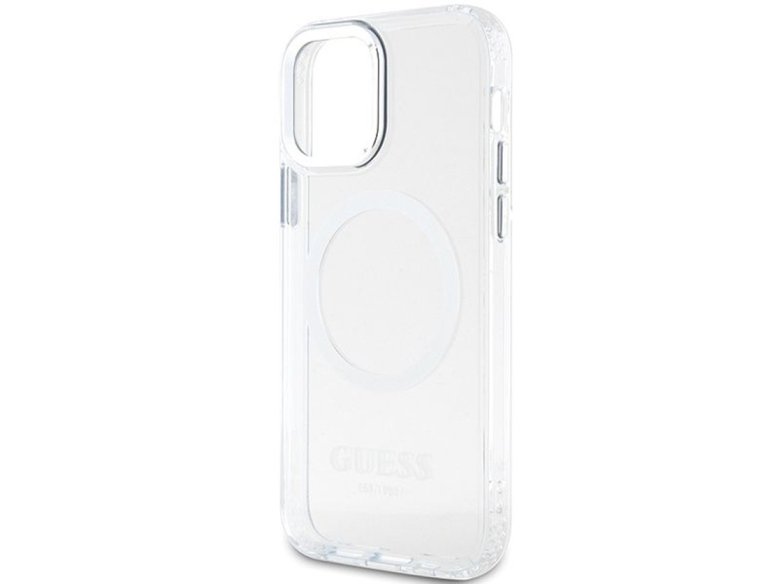 Funda Guess Metal Outline MagSafe para iPhone 12 / iPhone 12 Pro - plateada