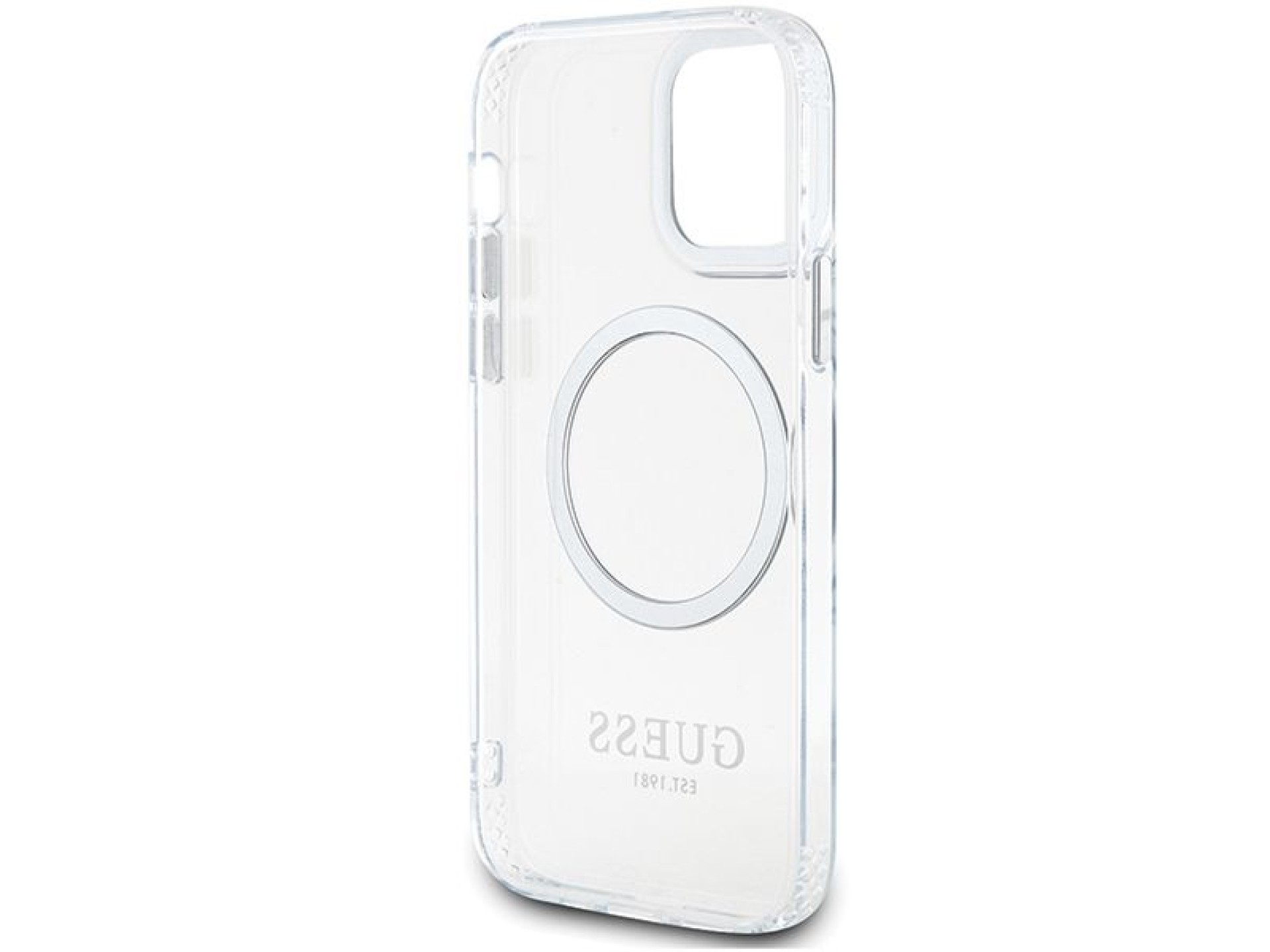 Funda Guess Metal Outline MagSafe para iPhone 12 / iPhone 12 Pro - plateada
