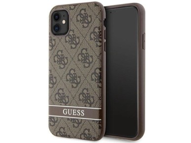 Guess GUHCN61P4SNW iPhone 11 / Xr brown/brown hardcase 4G Stripe Guess GUHCN61P4SNW iPhone 11 / Xr brown/brown hardcase 4G Stripe