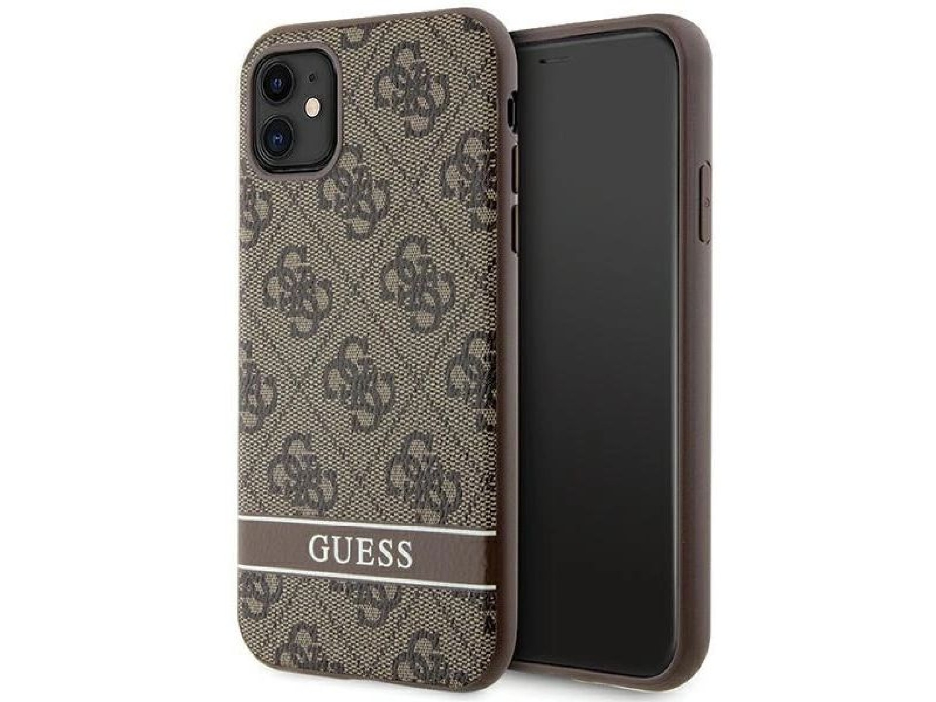 Guess GUHCN61P4SNW iPhone 11 / Xr brown/brown hardcase 4G Stripe