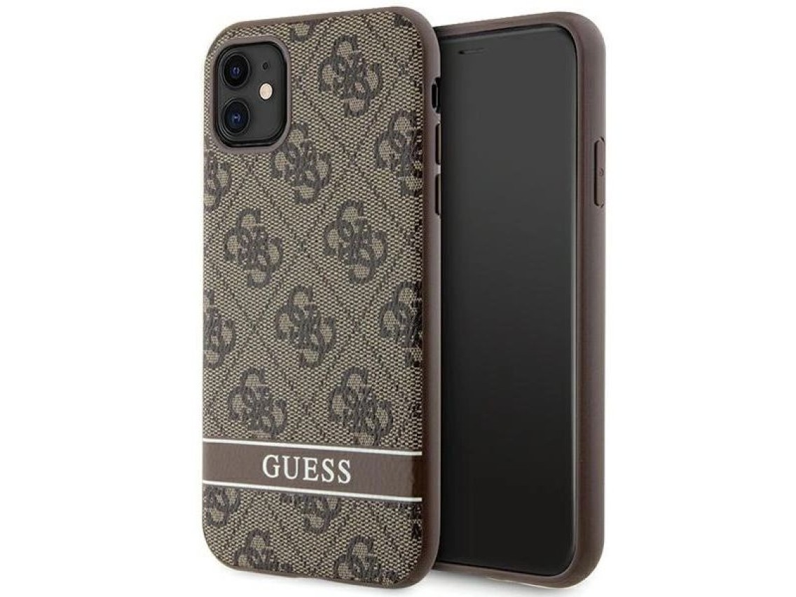 Guess GUHCN61P4SNW iPhone 11 / Xr brown/brown hardcase 4G Stripe