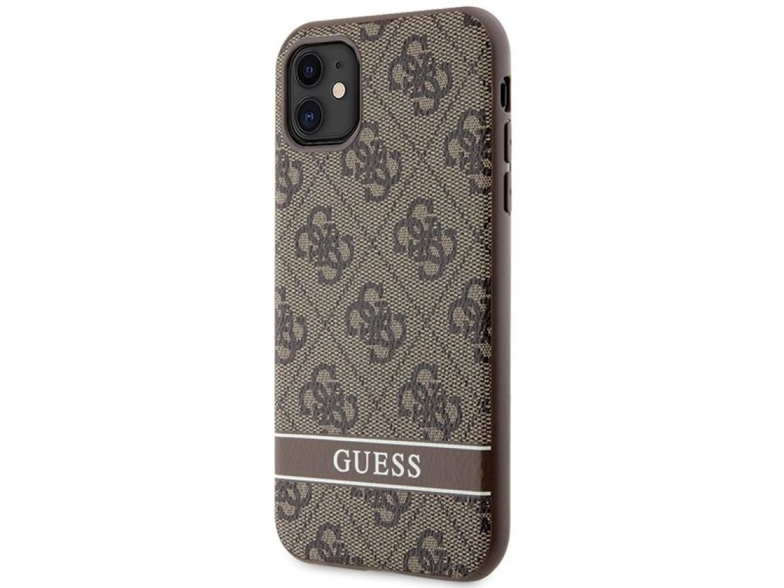 Guess GUHCN61P4SNW iPhone 11 / Xr brown/brown hardcase 4G Stripe