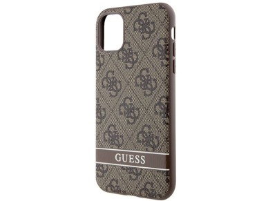 Guess GUHCN61P4SNW iPhone 11 / Xr brown/brown hardcase 4G Stripe Guess GUHCN61P4SNW iPhone 11 / Xr brown/brown hardcase 4G Stripe
