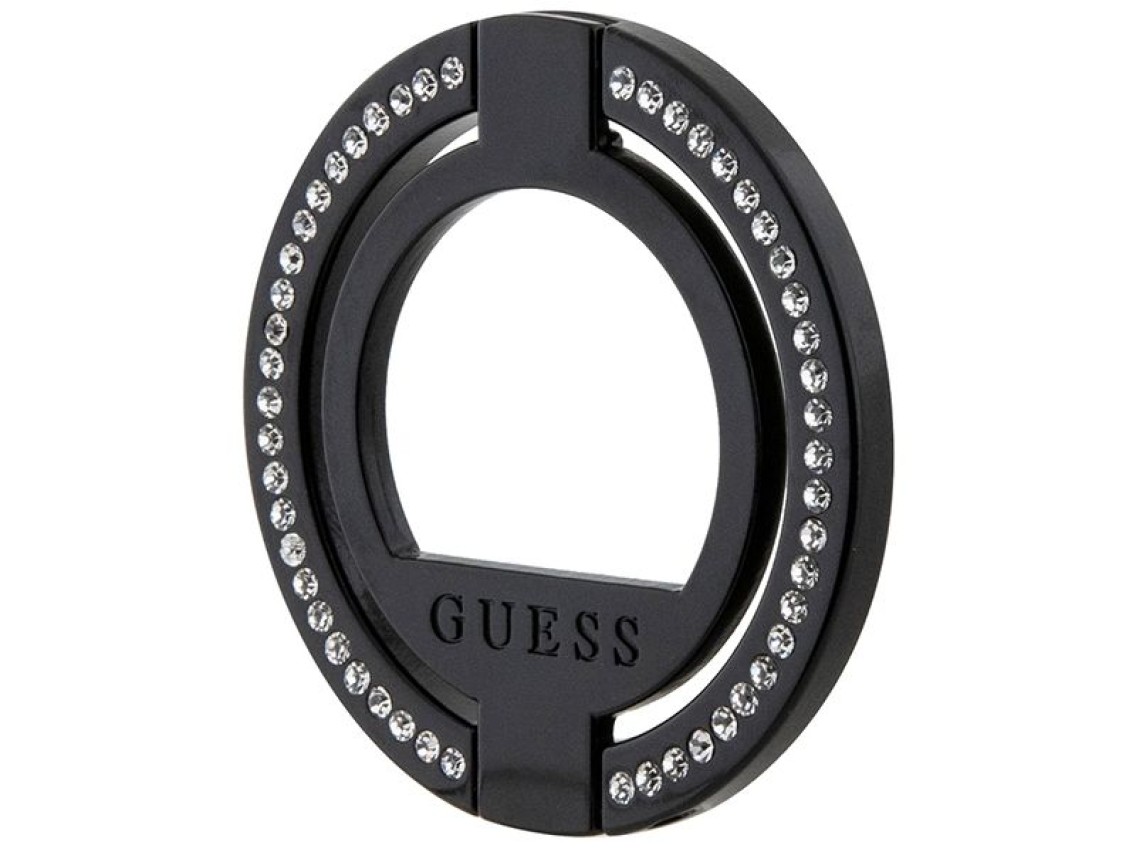 Soporte para anillos Guess MagSafe GUMRSALDGK negro/negro con diamantes de imitación
