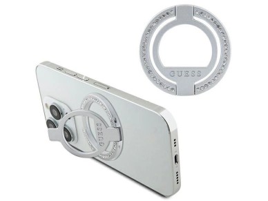 Soporte para anillos Guess MagSafe con diamantes de imitación - plateado Soporte para anillos Guess MagSafe con diamantes de imitación - plateado
