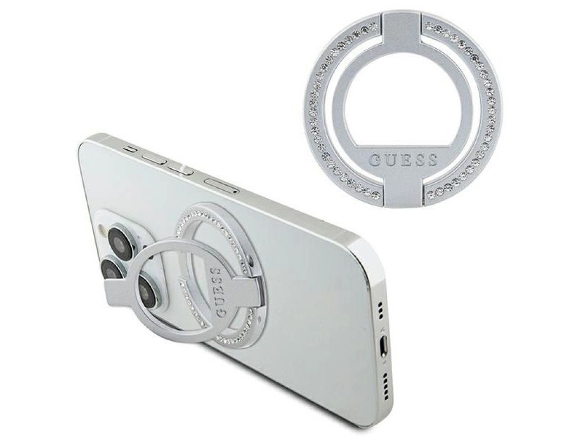 Soporte para anillos Guess MagSafe con diamantes de imitaci�n - plateado