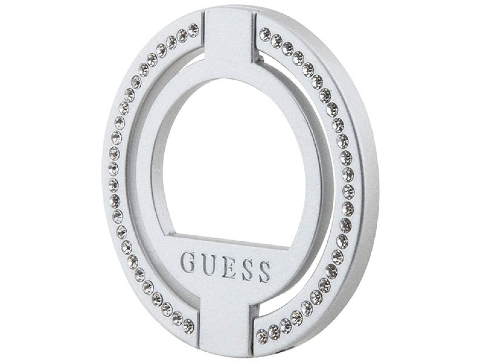 Soporte para anillos Guess MagSafe con diamantes de imitación - plateado