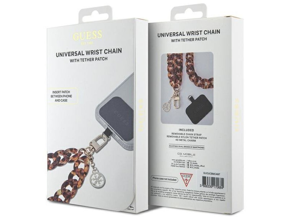 Guess GUOUCBMC4MT Universal Big Hand Strap Acetate Acrylic 4G Charm Case