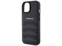 AMG Leather Debossed Lines case for iPhone 15 Plus - black AMG Leather Debossed Lines case for iPhone 15 Plus - black