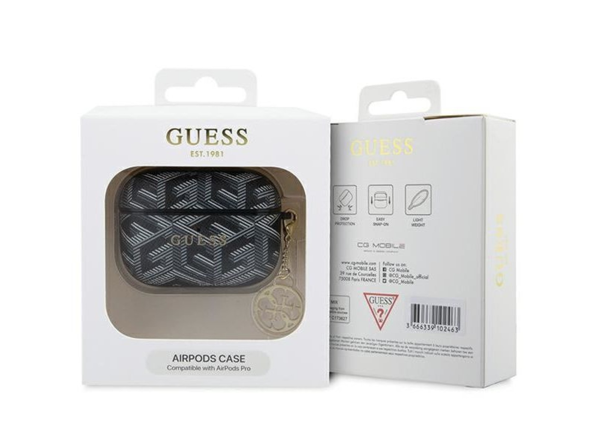 Capa Guess GUAPPGCE4CK para AirPods Pro - pingente GCube preto