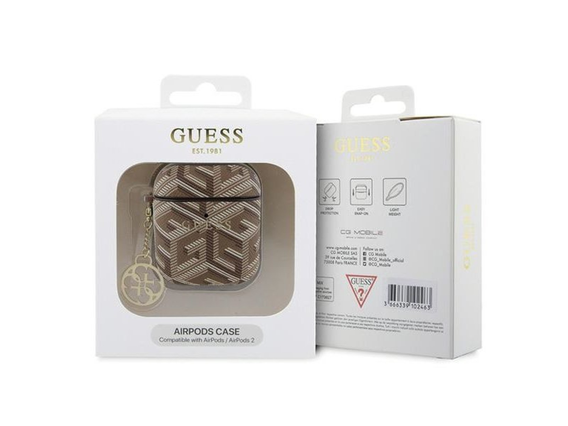 Capa Guess GUA2PGCE4CW para AirPods 1/2 - marrom GCube Charm