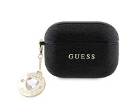 Funda Guess GUAP2PGEHCDK para AirPods Pro 2 - negra con dije fijo de corazón brillante y diamante Funda Guess GUAP2PGEHCDK para AirPods Pro 2 - negra con dije fijo de corazón brillante y diamante