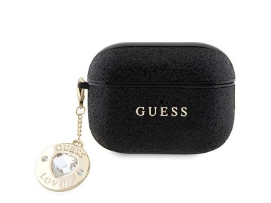 Guess GUAP2PGEHCDK case for AirPods Pro 2 cover - black Fixed Glitter Heart Diamond Charm Guess GUAP2PGEHCDK case for AirPods Pro 2 cover - black Fixed Glitter Heart Diamond Charm