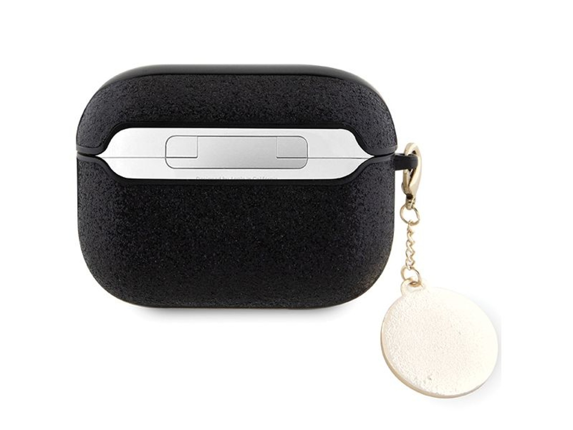 Funda Guess GUAP2PGEHCDK para AirPods Pro 2 - negra con dije fijo de corazón brillante y diamante