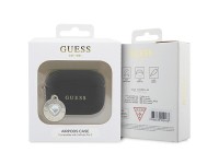 Funda Guess GUAP2PGEHCDK para AirPods Pro 2 - negra con dije fijo de corazón brillante y diamante Funda Guess GUAP2PGEHCDK para AirPods Pro 2 - negra con dije fijo de corazón brillante y diamante