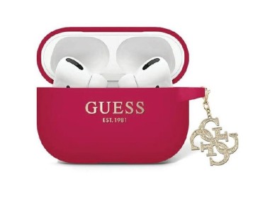 Guess GUAP2LECG4M case for AirPods Pro 2 cover purple/magenta Liquid Silicone Glitter Triangle Charm Guess GUAP2LECG4M case for AirPods Pro 2 cover purple/magenta Liquid Silicone Glitter Triangle Charm