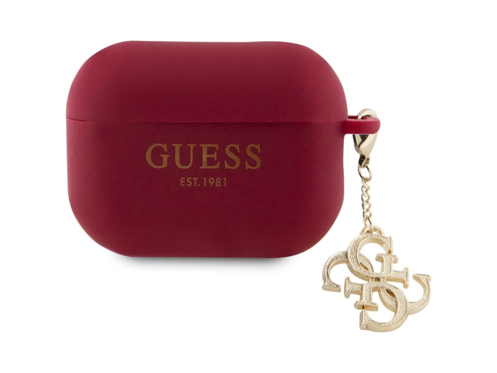 Funda Guess GUAP2LECG4M para AirPods Pro 2, color morado/magenta, de silicona líquida con purpurina