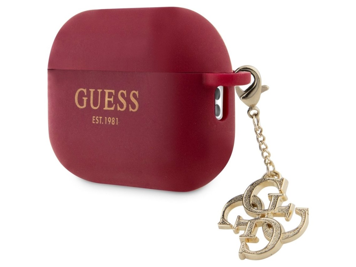 Funda Guess GUAP2LECG4M para AirPods Pro 2, color morado/magenta, de silicona líquida con purpurina