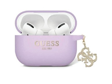 Guess GUAP2LECG4U case for AirPods Pro 2 cover - purple Liquid Silicone Glitter Triangle Charm Guess GUAP2LECG4U case for AirPods Pro 2 cover - purple Liquid Silicone Glitter Triangle Charm