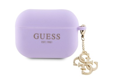 Guess GUAP2LECG4U case for AirPods Pro 2 cover - purple Liquid Silicone Glitter Triangle Charm Guess GUAP2LECG4U case for AirPods Pro 2 cover - purple Liquid Silicone Glitter Triangle Charm