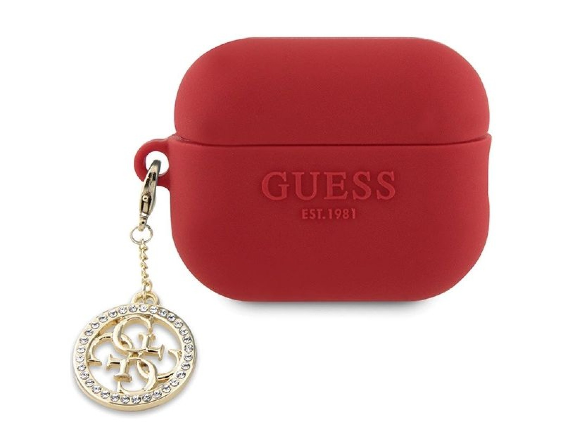 Guess GUAP23DSLGHDF AirPods Pro 2 cover red 3D Rubber 4G Diamond Charm