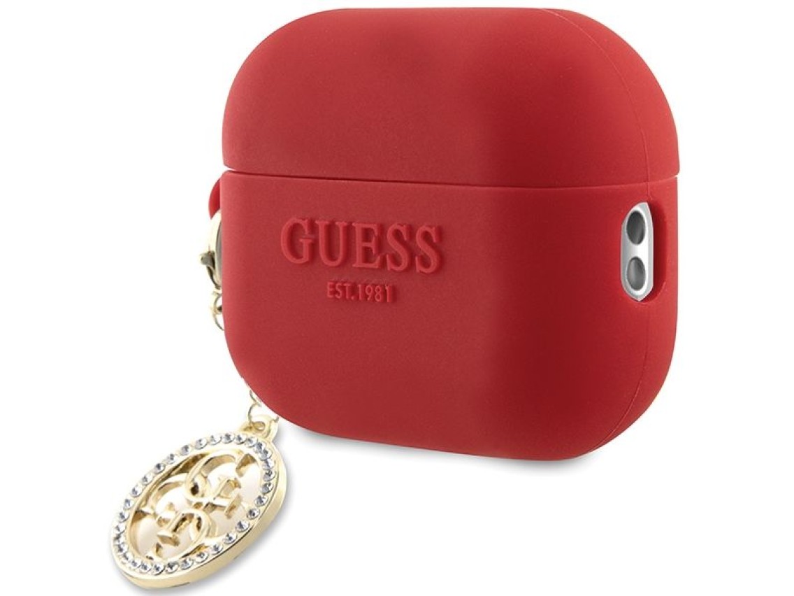 Guess GUAP23DSLGHDF AirPods Pro 2 cover red 3D Rubber 4G Diamond Charm