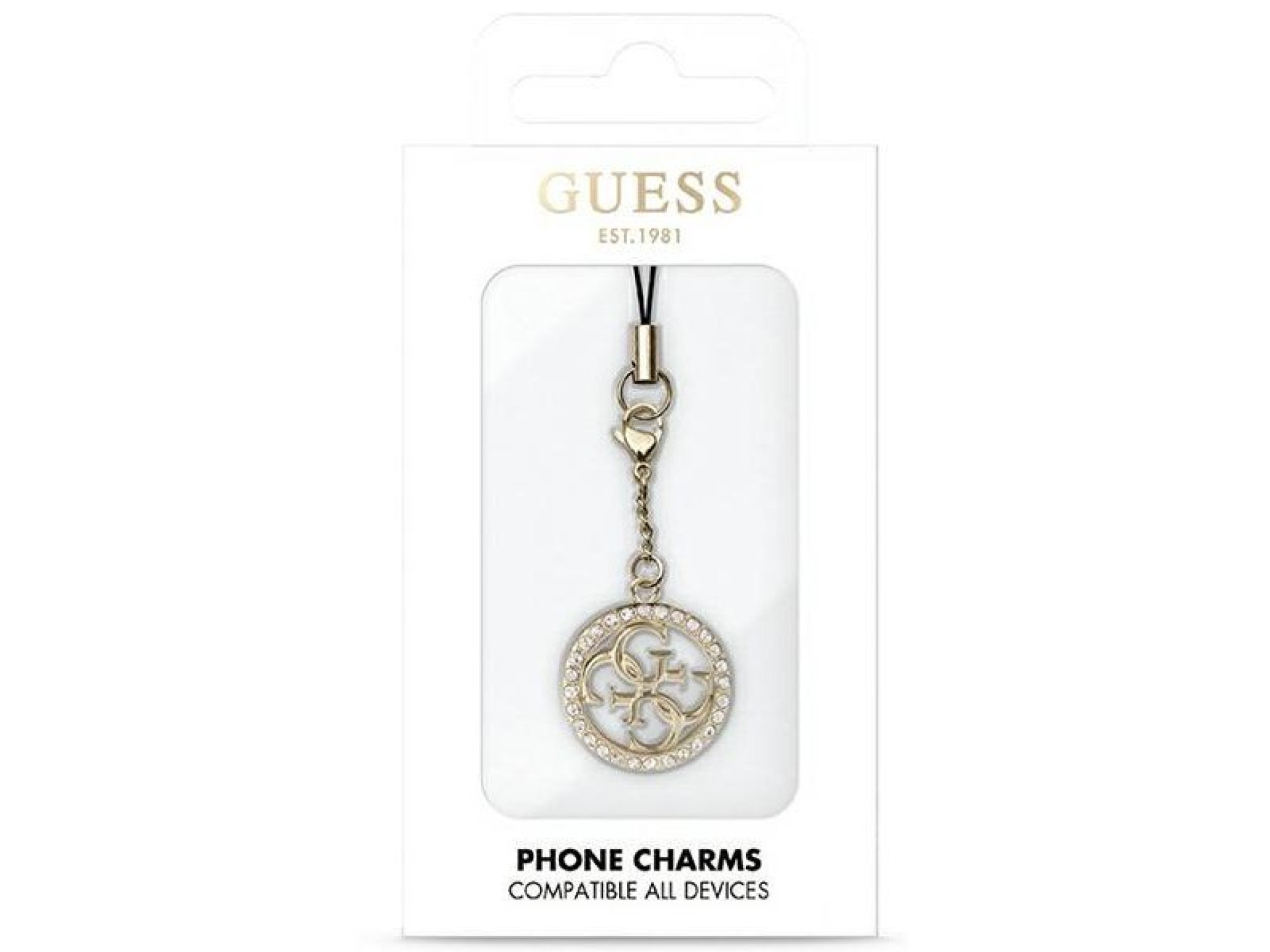 Capa Guess GUCPM4DRD Alça para Celular 4G com Pingente de Strass