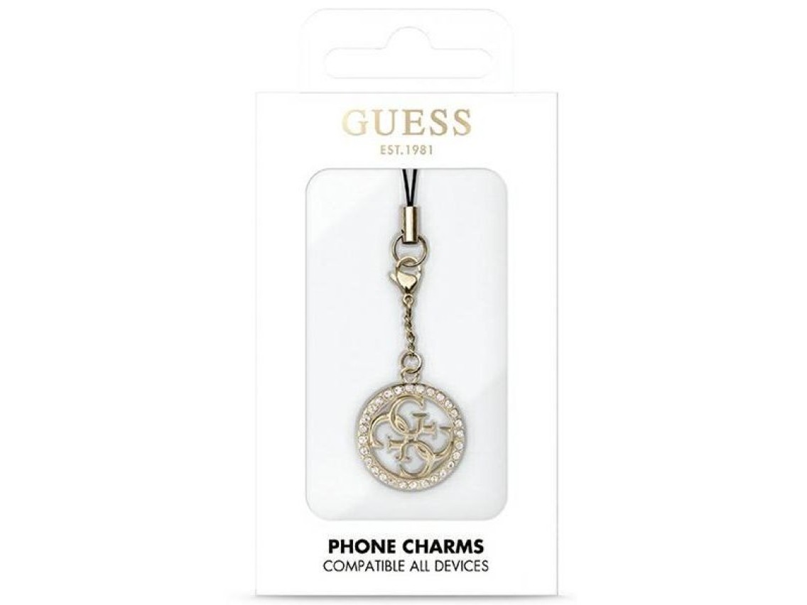 Capa Guess GUCPM4DRD Alça para Celular 4G com Pingente de Strass