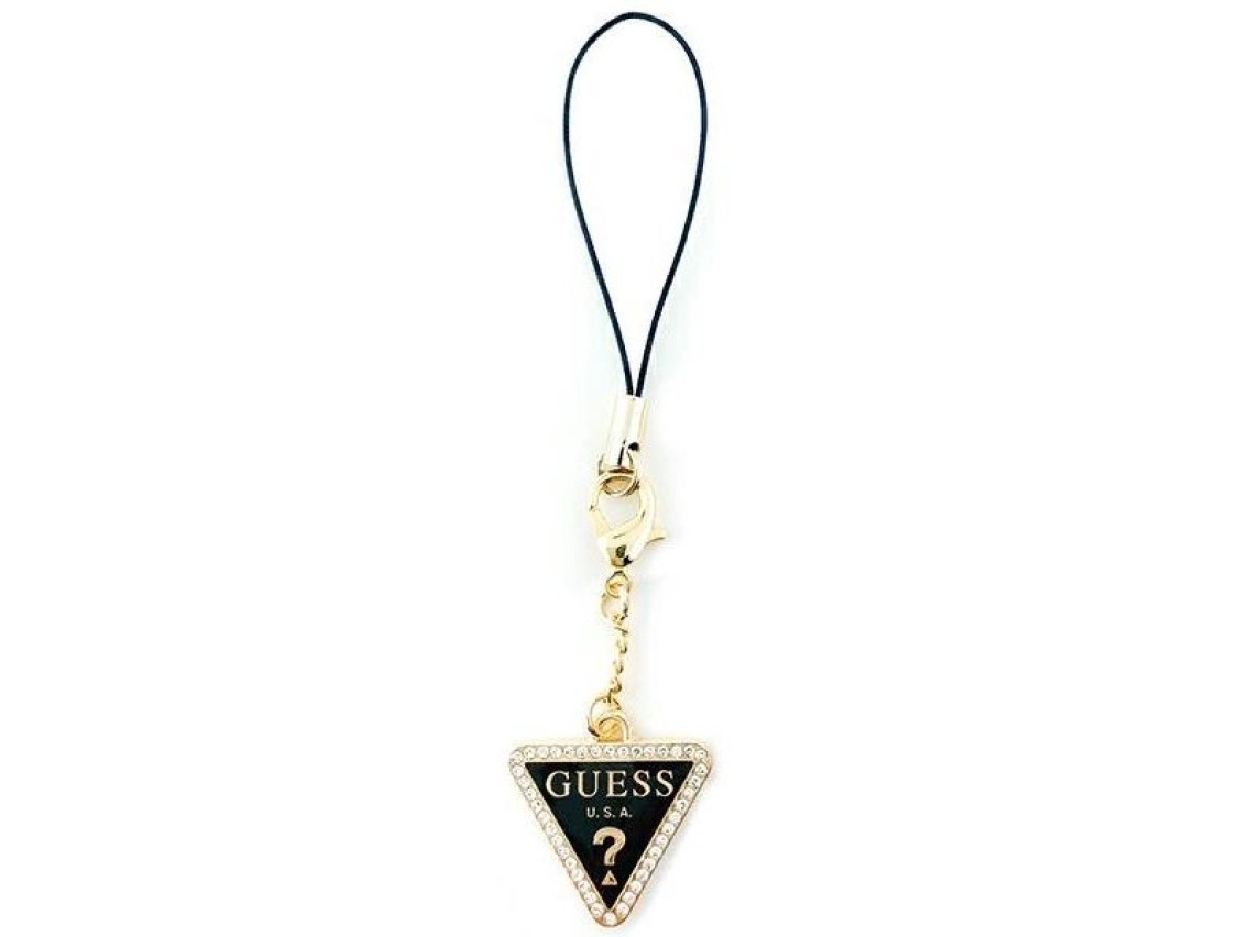 Pingente para capa de celular Guess GUCPMTDCK, pingente triangular com diamante e strass.