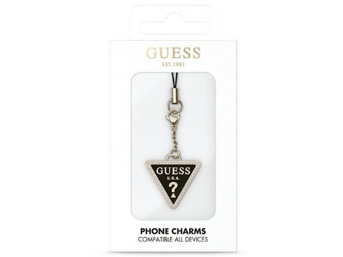 Pingente para capa de celular Guess GUCPMTDCK, pingente triangular com diamante e strass.