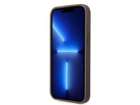 Capa r�gida marrom/marrom Guess GUHCP15S4GMGBR para iPhone 15 de 6,1 polegadas com logo grande em me