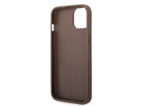 Capa r�gida marrom/marrom Guess GUHCP15S4GMGBR para iPhone 15 de 6,1 polegadas com logo grande em me