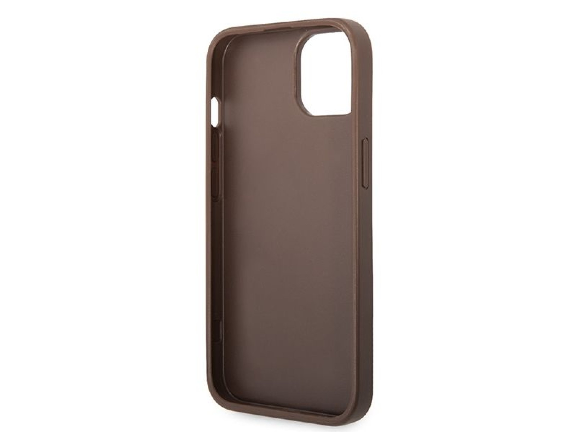 Capa rígida marrom/marrom Guess GUHCP15S4GMGBR para iPhone 15 de 6,1 polegadas com logo grande em me