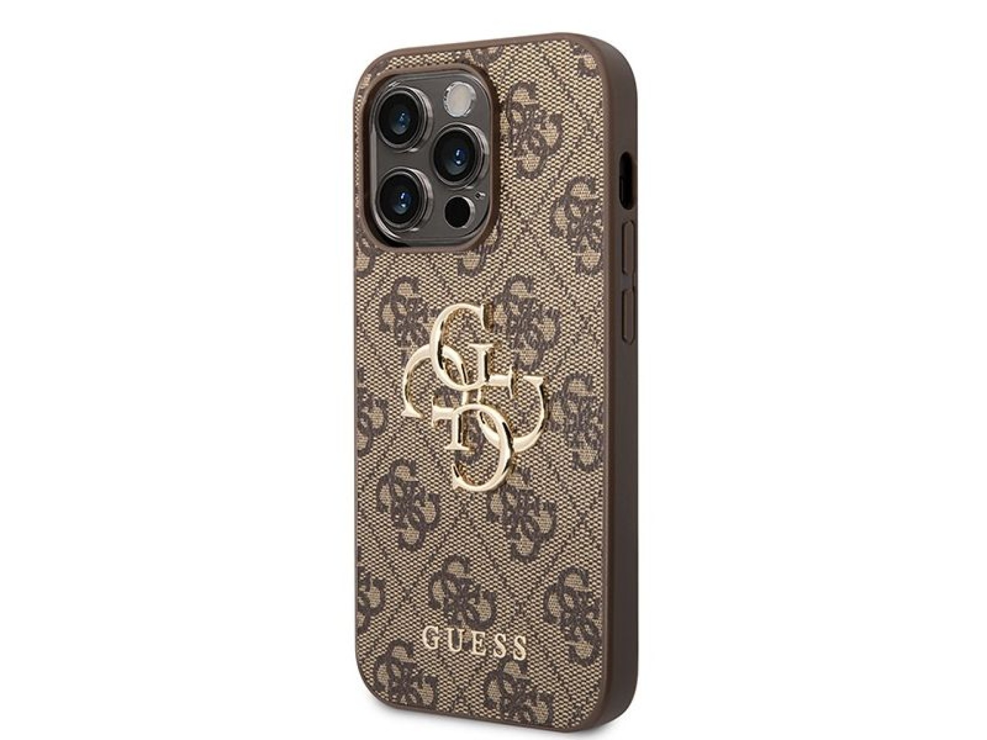 Capa rígida marrom/marrom Guess GUHCP15L4GMGBR para iPhone 15 Pro de 6,1