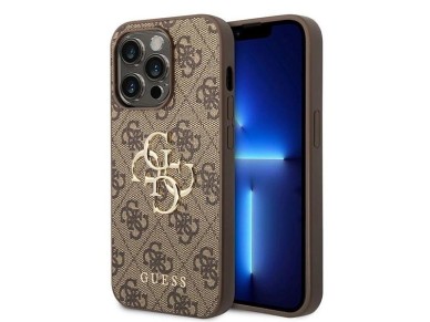 Guess GUHCP15X4GMGBR iPhone 15 Pro Max 6.7" brown/brown hardcase 4G Big Metal Logo Guess GUHCP15X4GMGBR iPhone 15 Pro Max 6.7" brown/brown hardcase 4G Big Metal Logo