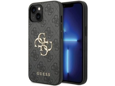 Guess 4G Big Metal Logo iPhone 15 Case - Gray Guess 4G Big Metal Logo iPhone 15 Case - Gray