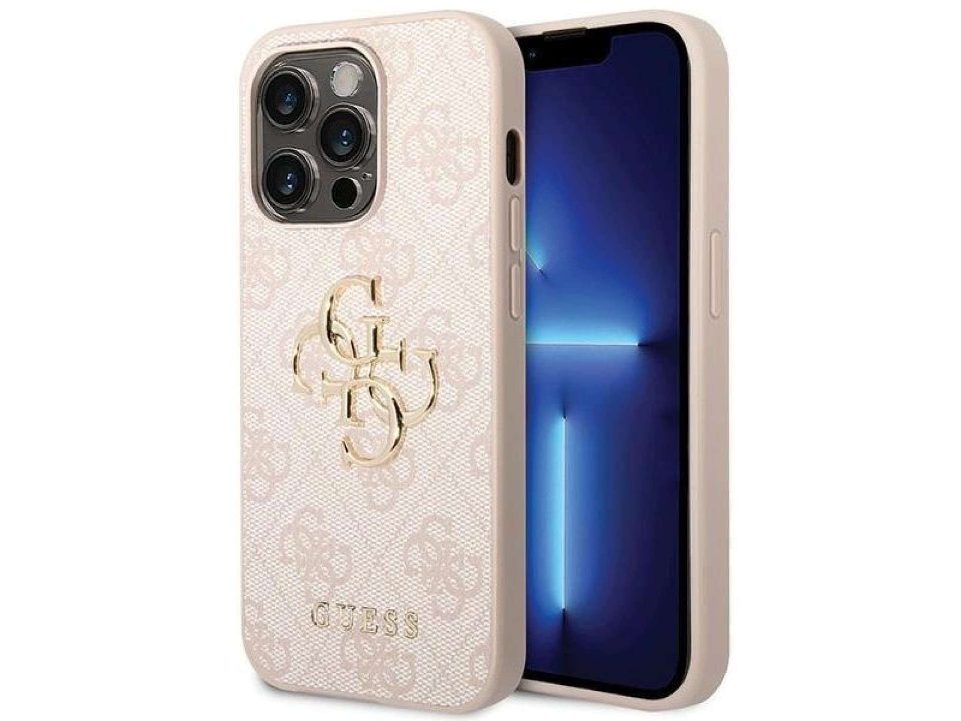 Guess 4G Big Metal Logo case for iPhone 15 Pro - pink