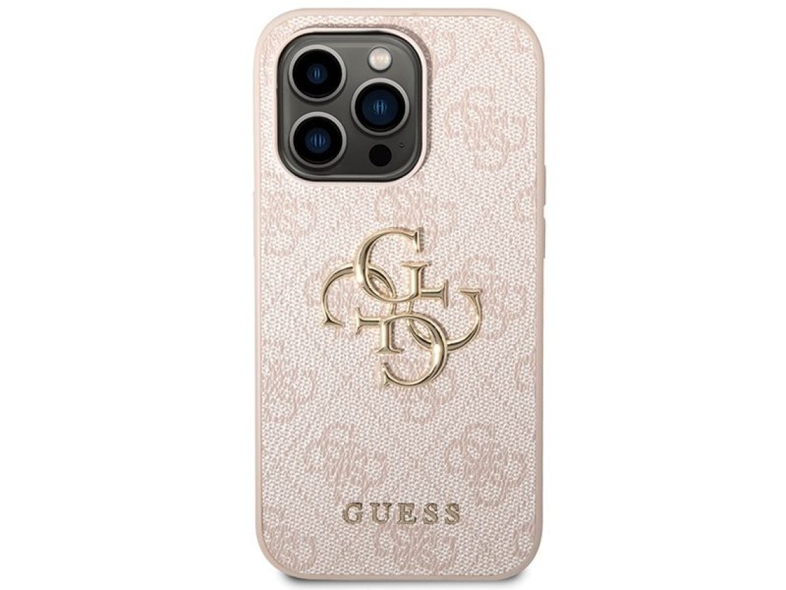 Guess 4G Big Metal Logo case for iPhone 15 Pro - pink