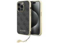 Guess GUHCP15LGF4GGR iPhone 15 Pro 6.1" capa rígida cinza/cinza Coleção 4G Charms Guess GUHCP15LGF4GGR iPhone 15 Pro 6.1" capa rígida cinza/cinza Coleção 4G Charms