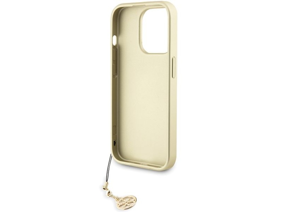 Guess GUHCP15LGF4GGR iPhone 15 Pro 6.1" capa rígida cinza/cinza Coleção 4G Charms