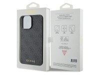 Guess 4G Metal Gold Logo iPhone 15 Pro Max Case - Gray Guess 4G Metal Gold Logo iPhone 15 Pro Max Case - Gray
