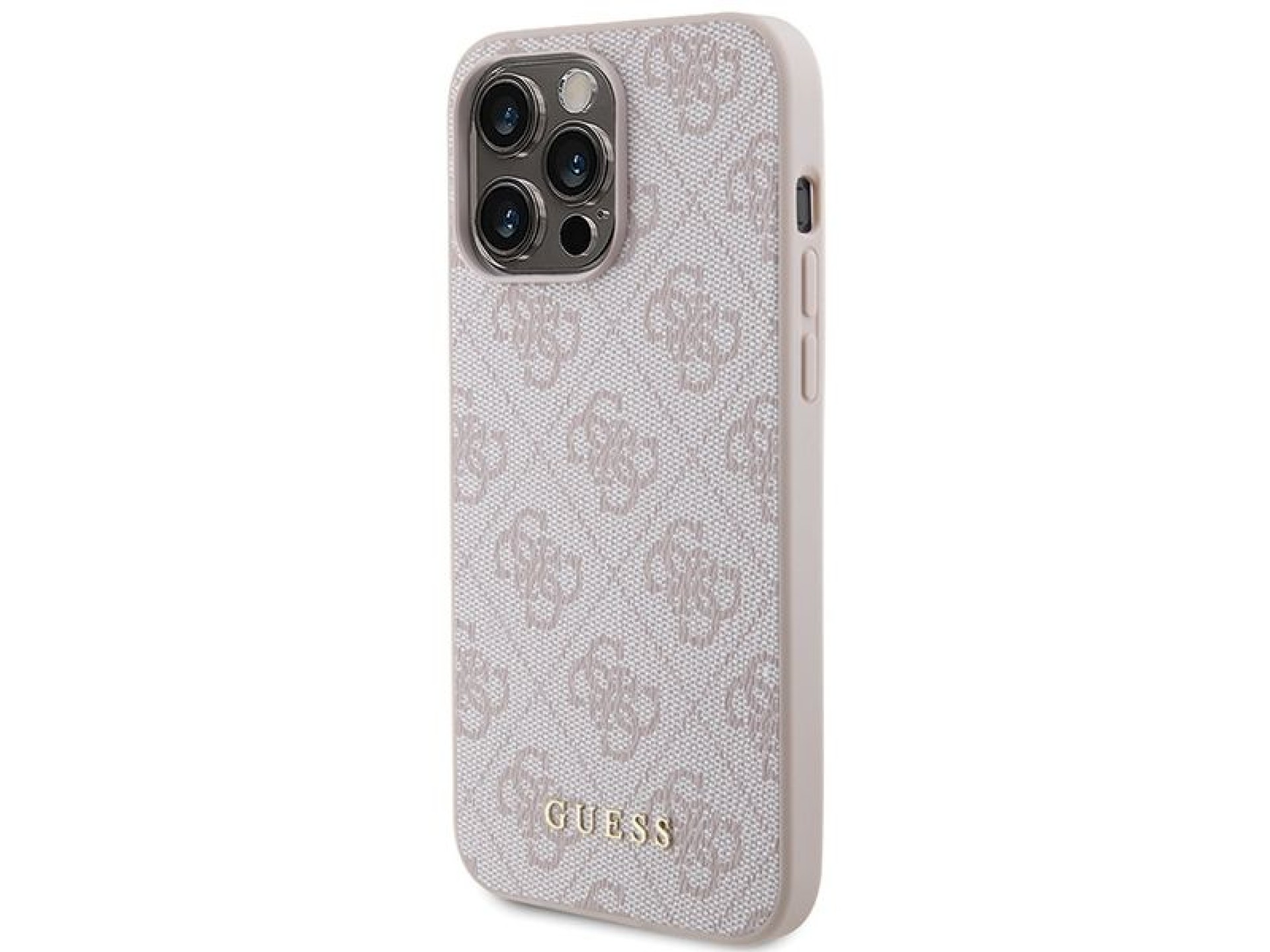 Capa Guess 4G Metal com Logo Dourado para iPhone 15 Pro Max - rosa