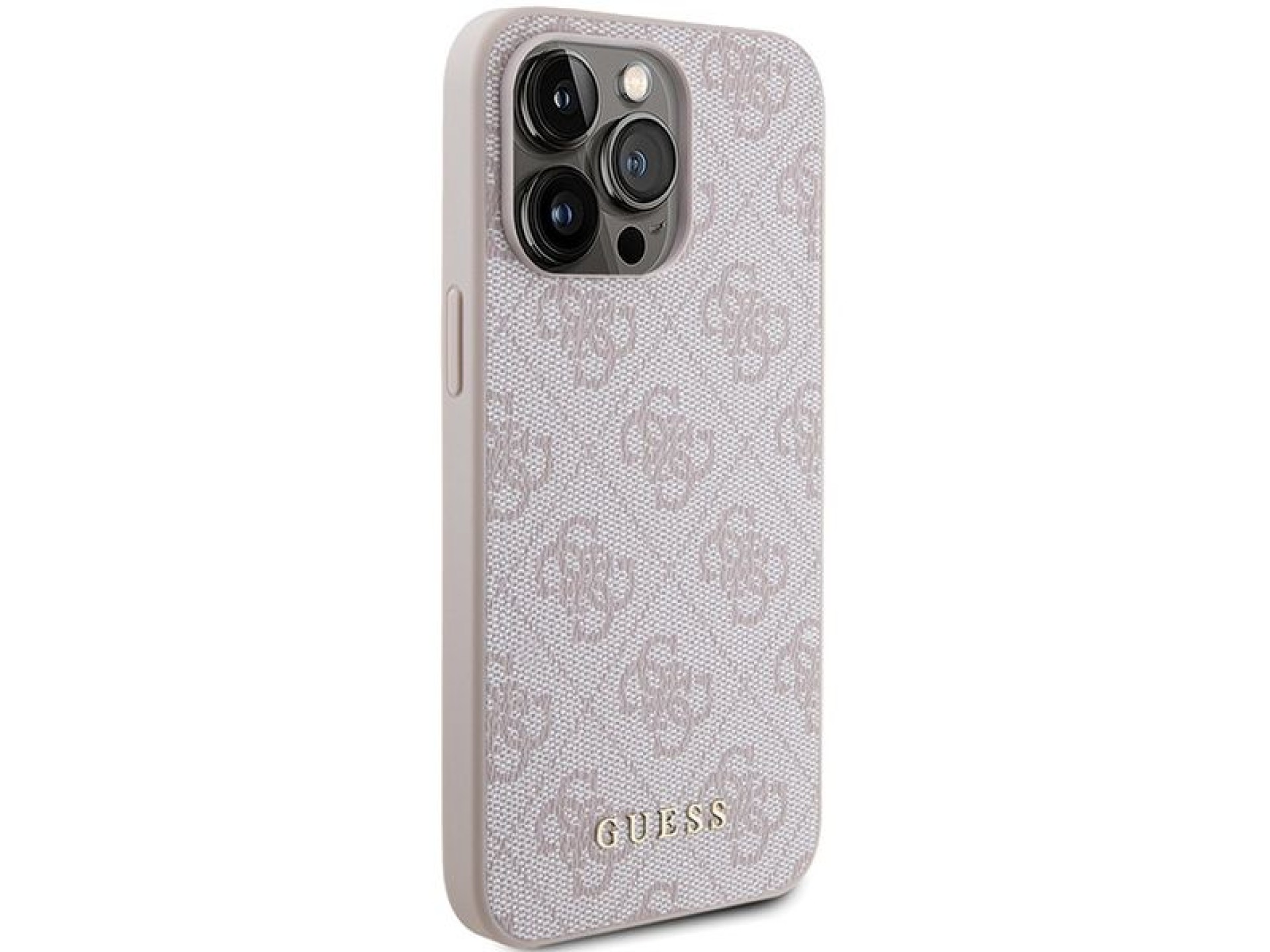 Capa Guess 4G Metal com Logo Dourado para iPhone 15 Pro Max - rosa