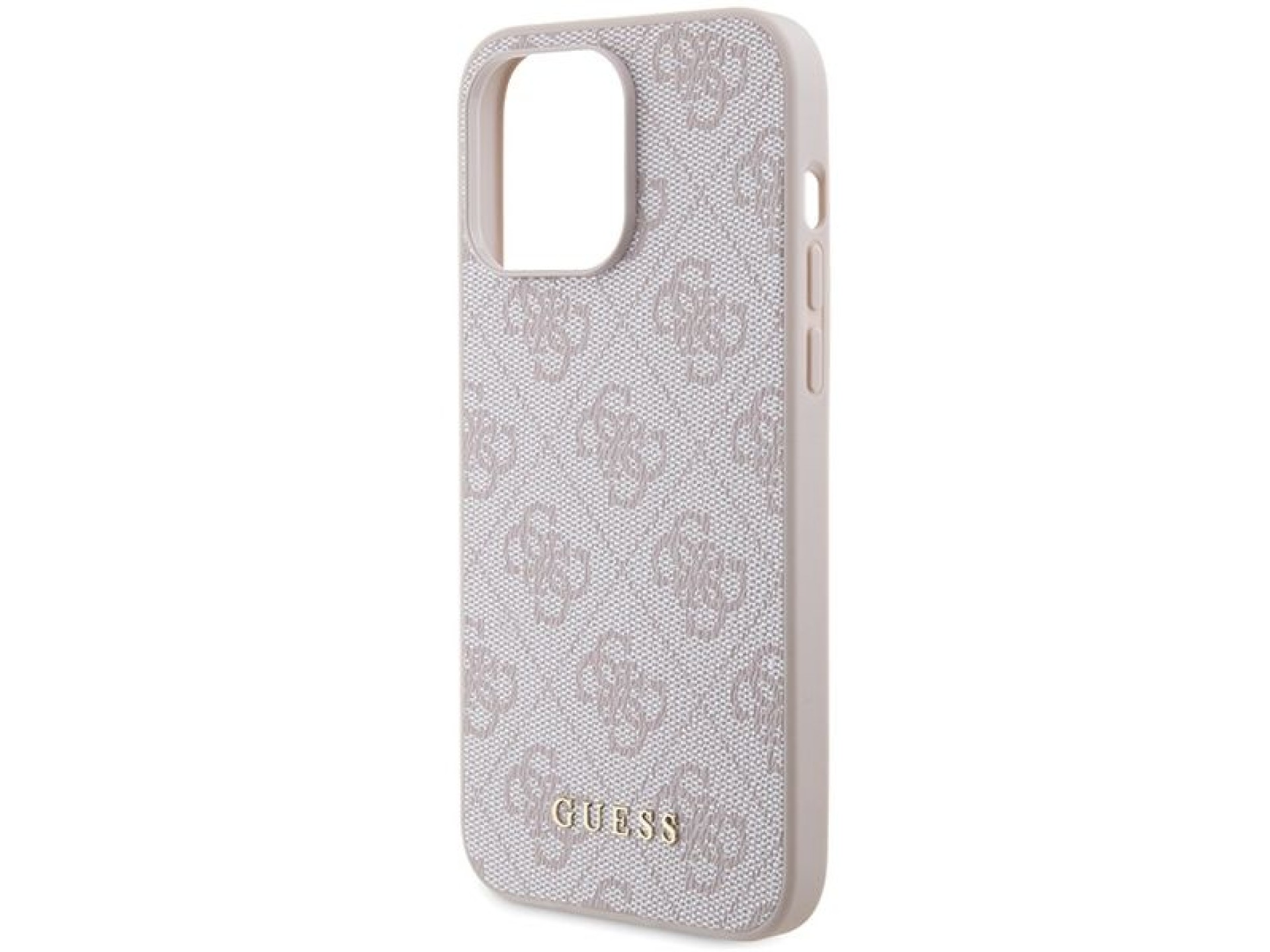 Capa Guess 4G Metal com Logo Dourado para iPhone 15 Pro Max - rosa