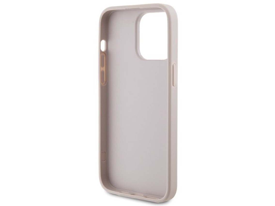 Capa Guess 4G Metal com Logo Dourado para iPhone 15 Pro Max - rosa