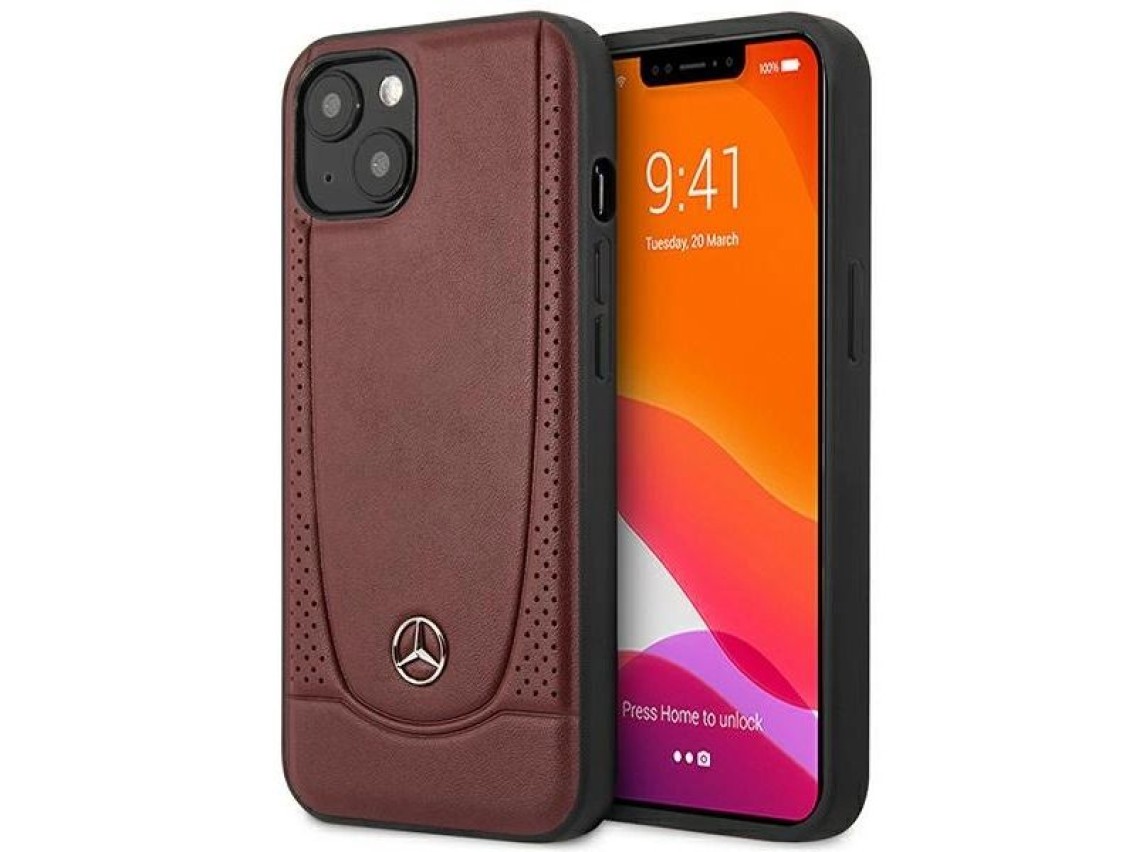 Mercedes MEHCP15SARMRE iPhone 15 6.1" capa rígida vermelha/vermelha em couro Urban Bengale