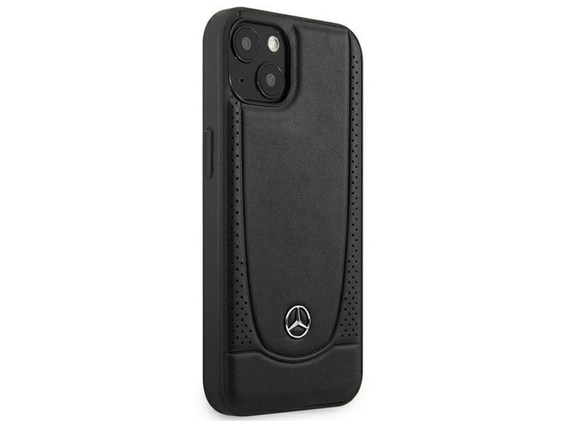 Mercedes MEHCP15MARMBK iPhone 15 Plus 6.7" negro/negro funda rígida de cuero Urban