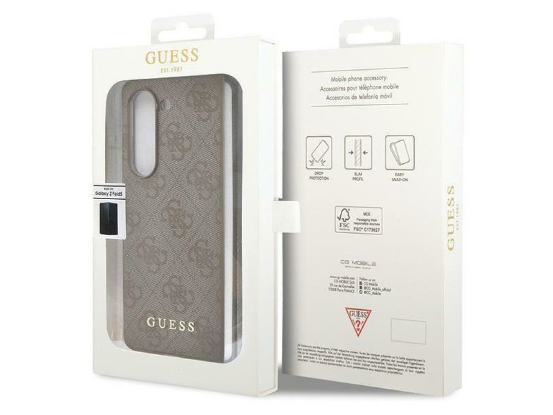 Guess GUHCZFD5GF4GBR F946 Z Fold5 brown/brown hardcase 4G Charms Collection