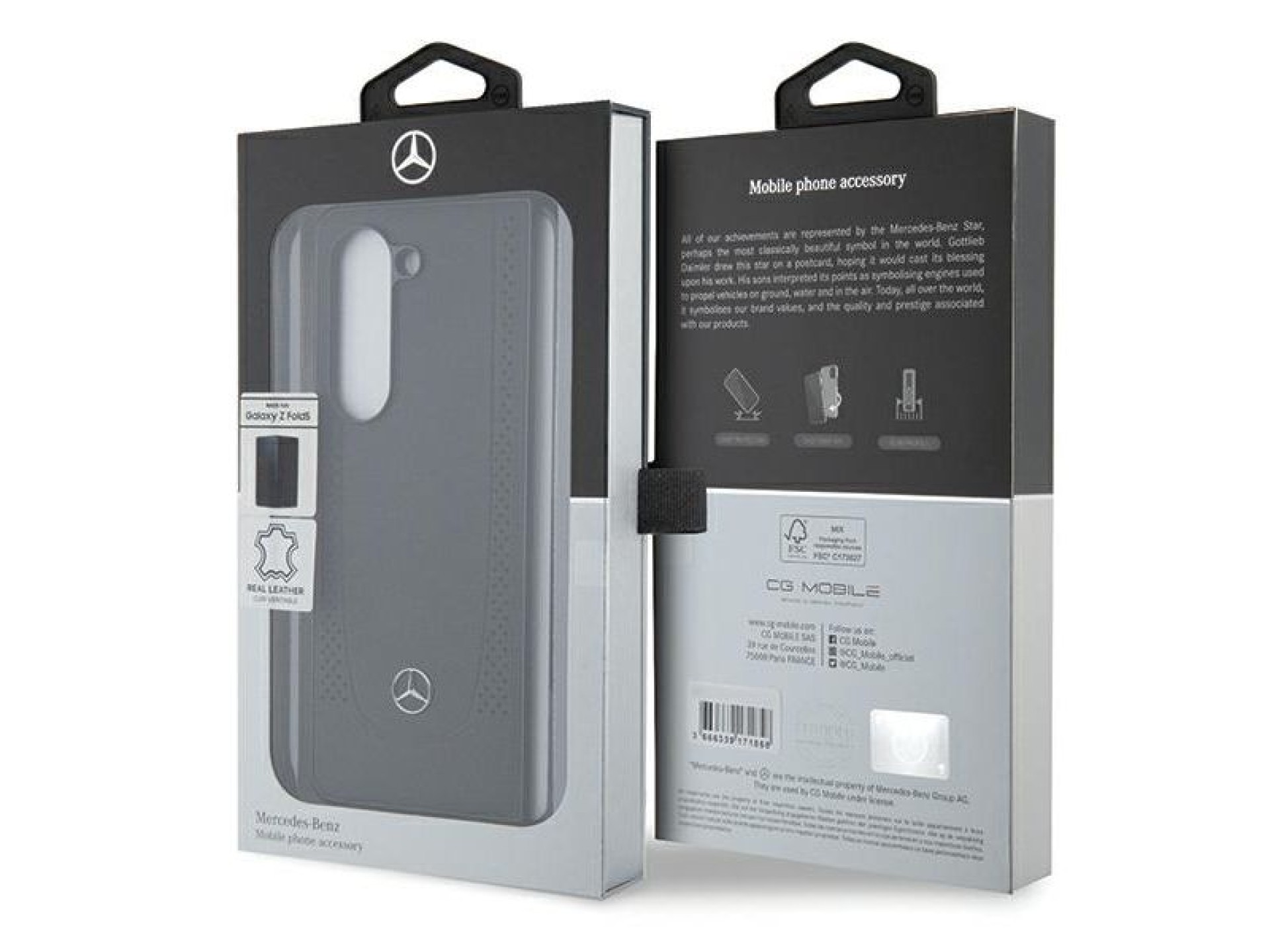 Funda Mercedes de cuero Urban para Samsung Galaxy Z Fold 5 - negra